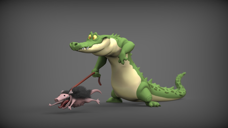 Alligator & Friend